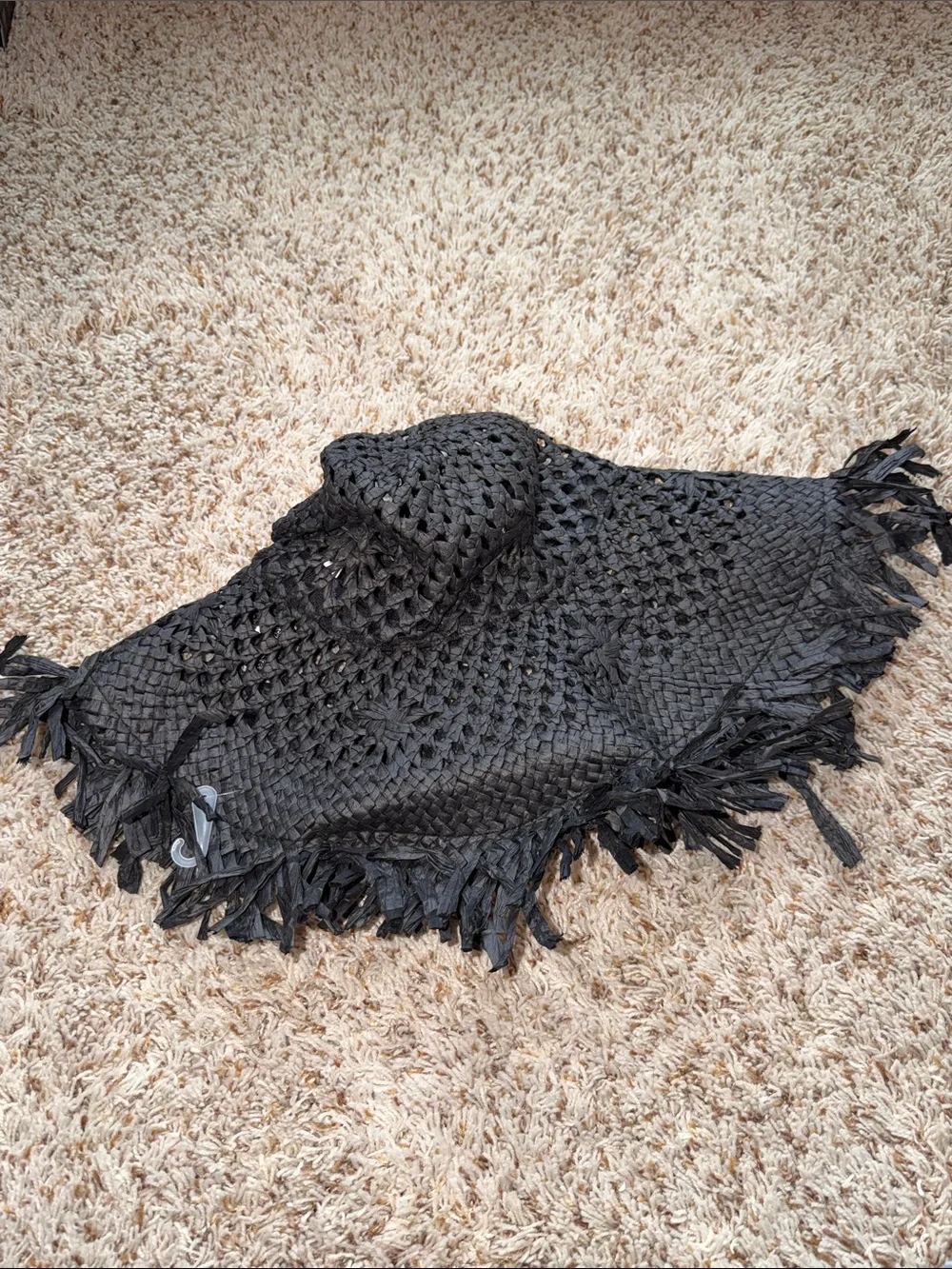 Black Woven Fringe Sun Hat - Women Accessories